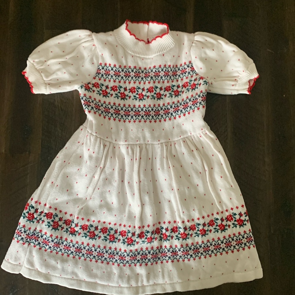Janie and Jack holiday flower sweater dress